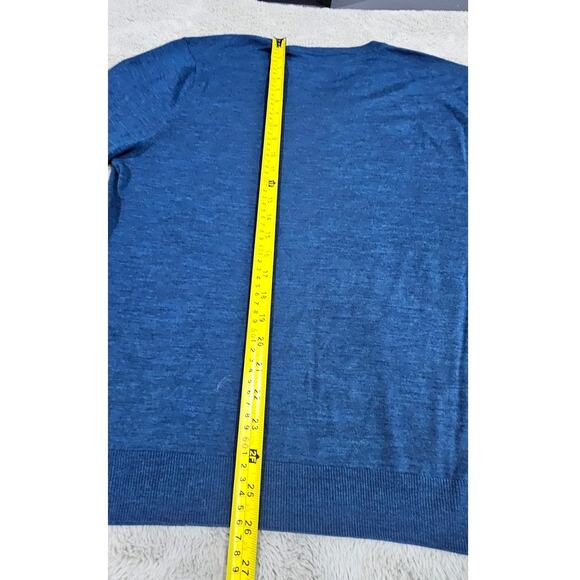 Brooks Brothers 100% SaxXon Wool Sweater, V Neck, Blue, Mens Sz L, New - Picture 6 of 7